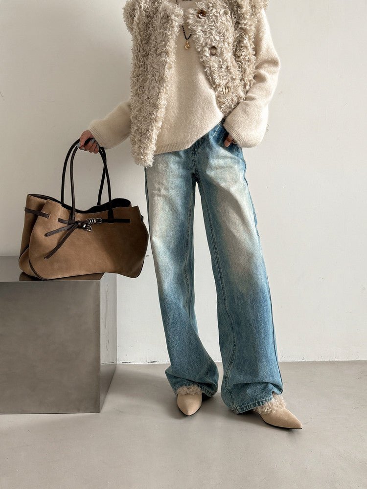 SuedeCloud Plush Heeled Flats