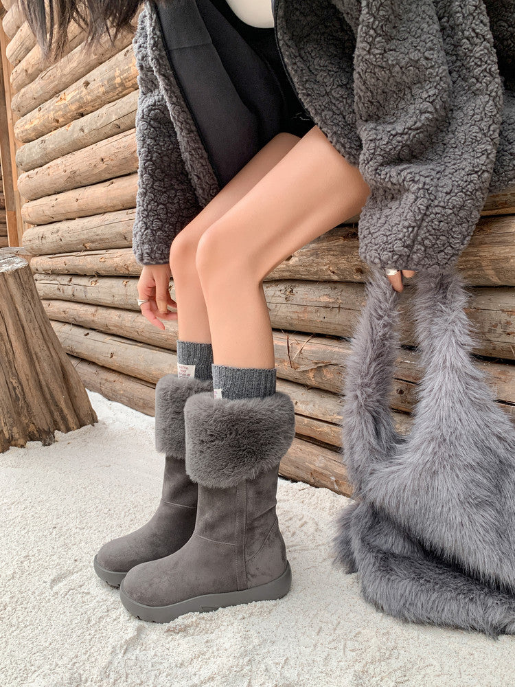 VelourRise Suede Velvet Flats