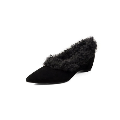 SuedeCloud Plush Heeled Flats