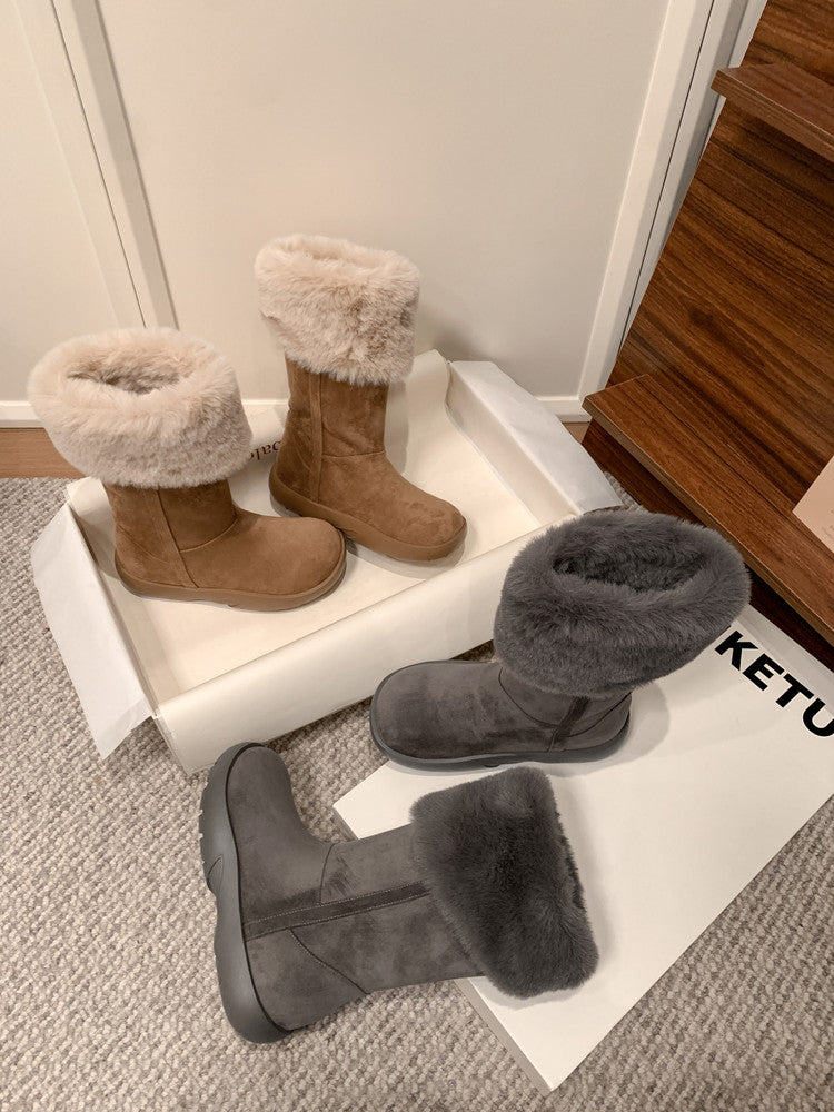 VelourRise Suede Velvet Flats