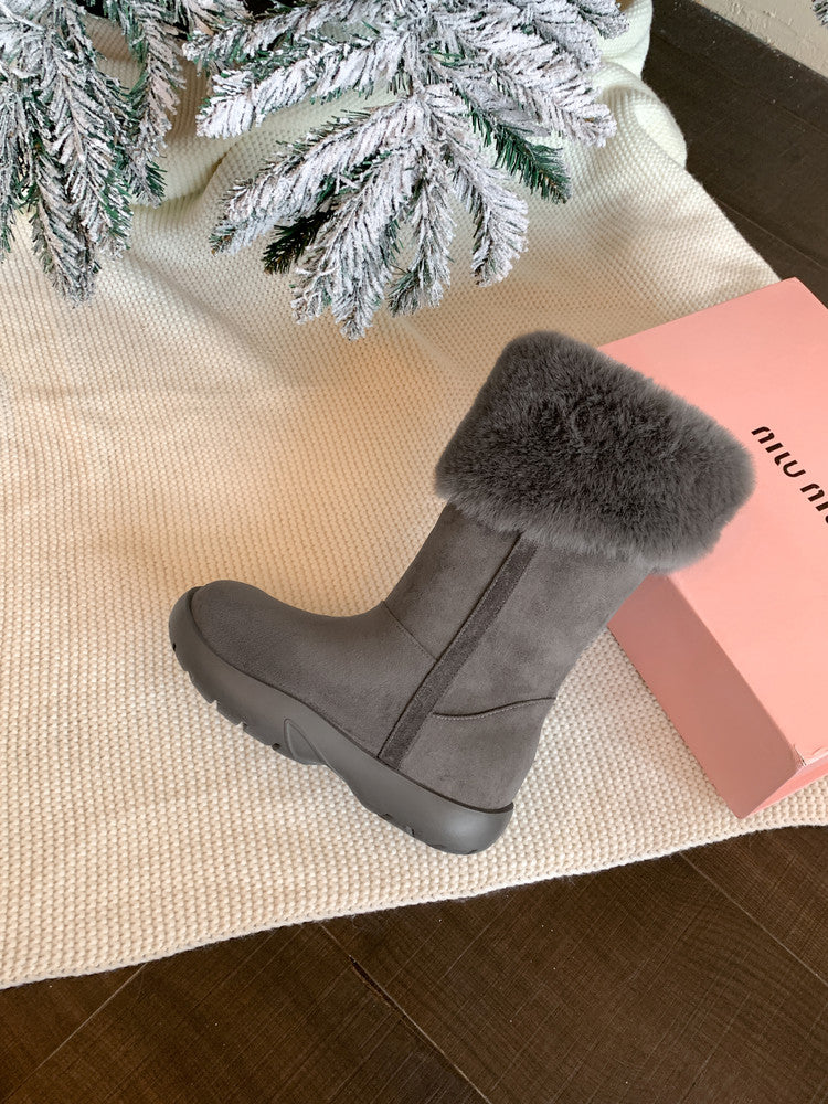 VelourRise Suede Velvet Flats