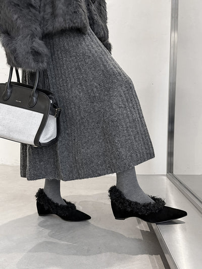 SuedeCloud Plush Heeled Flats