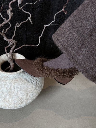 SuedeCloud Plush Heeled Flats