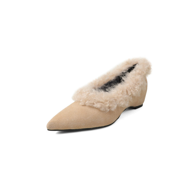 SuedeCloud Plush Heeled Flats
