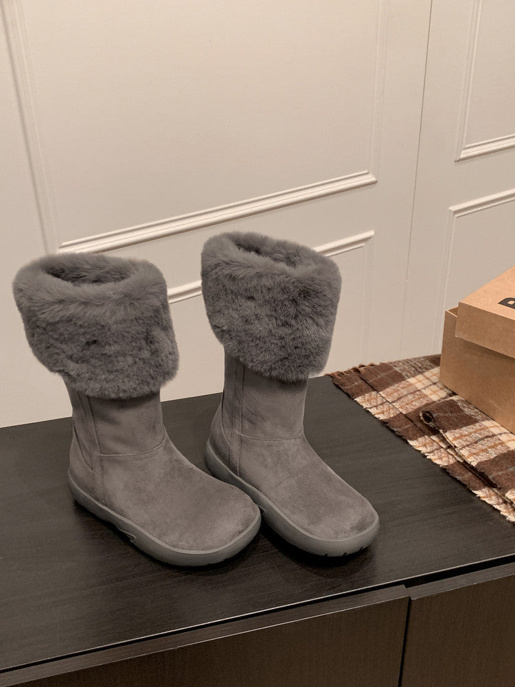 VelourRise Suede Velvet Flats