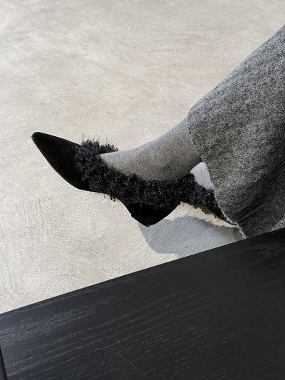 SuedeCloud Plush Heeled Flats