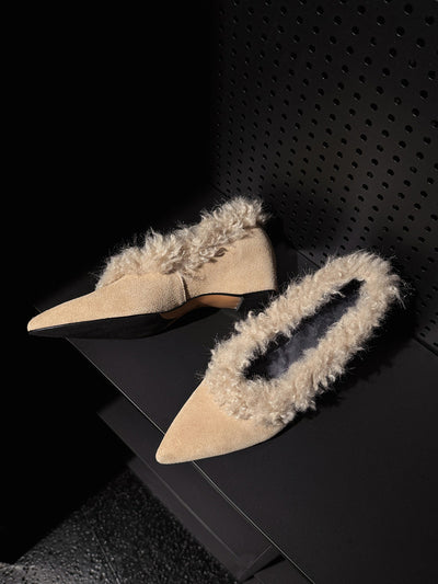 SuedeCloud Plush Heeled Flats