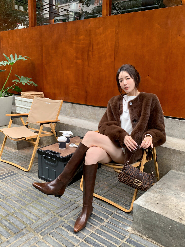 Handcrafted Cowhide Ankle Boots