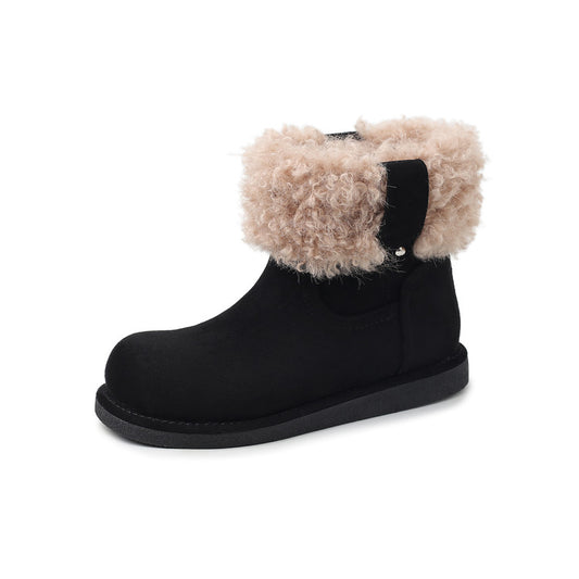 Elegant Suede Ankle Boots with Plush Comfort