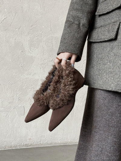 SuedeCloud Plush Heeled Flats