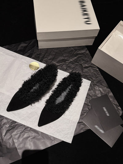 SuedeCloud Plush Heeled Flats