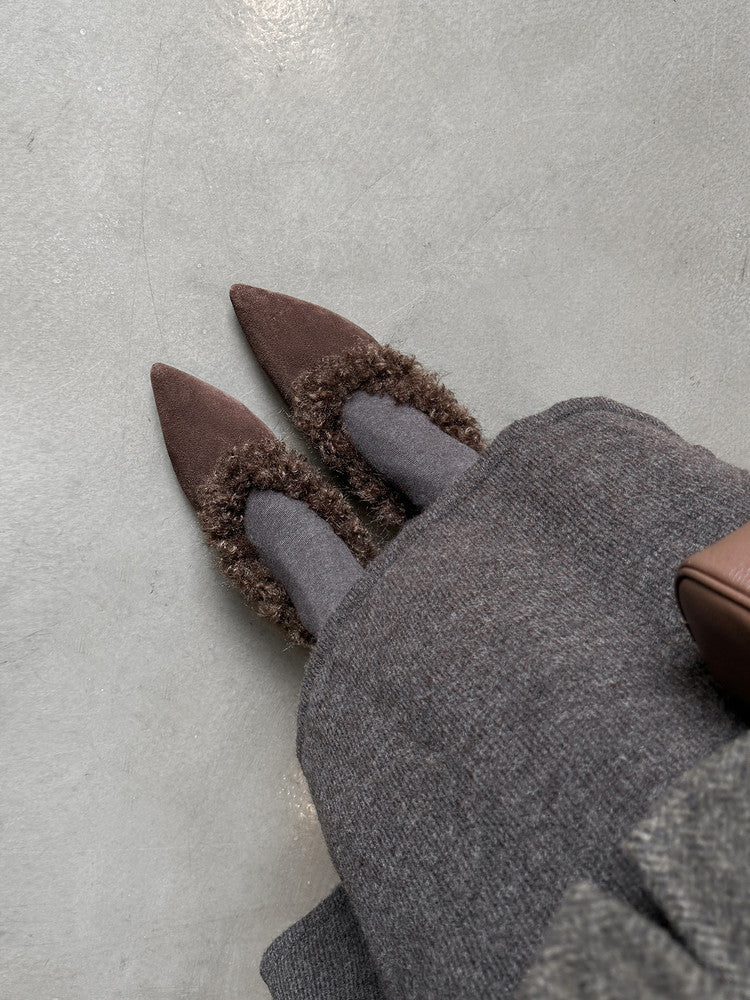 SuedeCloud Plush Heeled Flats