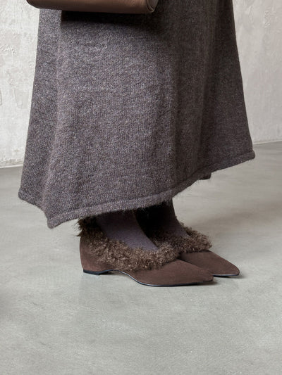 SuedeCloud Plush Heeled Flats