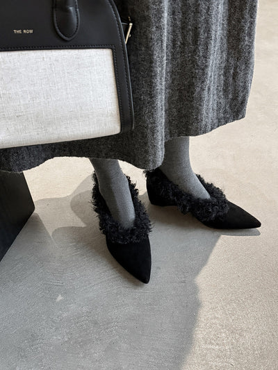 SuedeCloud Plush Heeled Flats