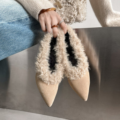 SuedeCloud Plush Heeled Flats
