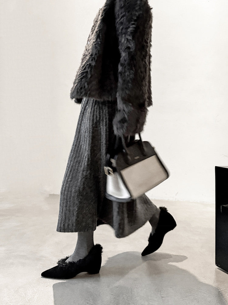 SuedeCloud Plush Heeled Flats