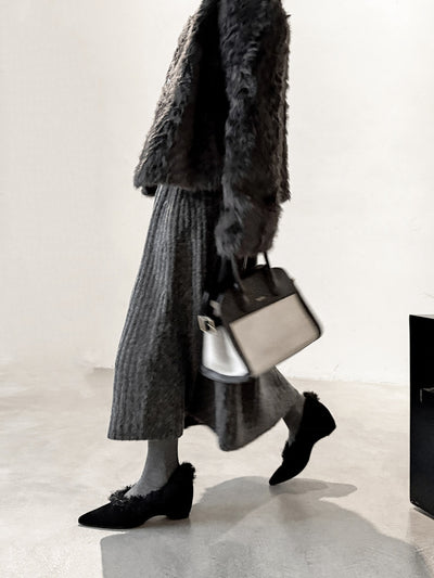 SuedeCloud Plush Heeled Flats