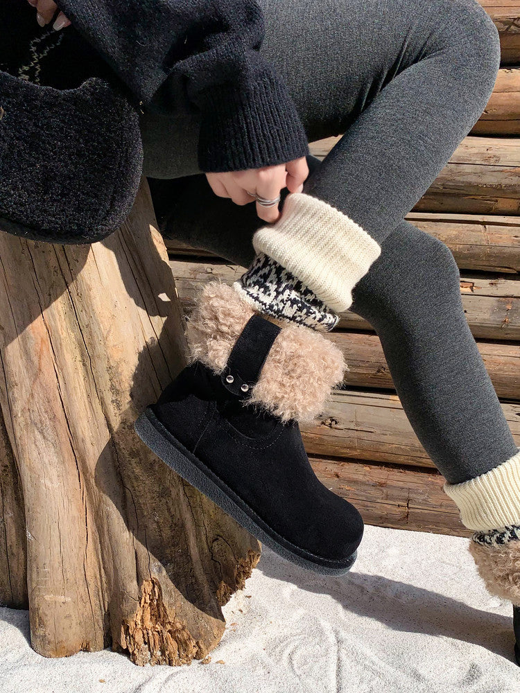 Elegant Suede Ankle Boots with Plush Comfort