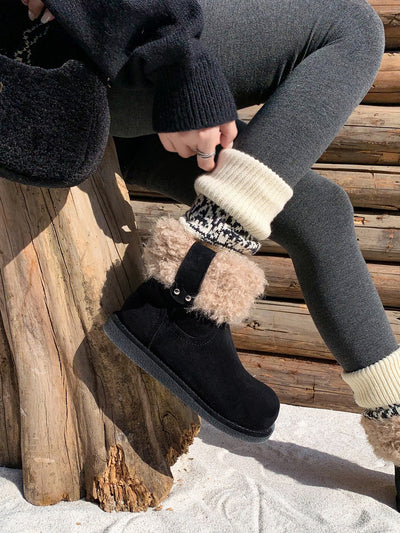 Elegant Suede Ankle Boots with Plush Comfort