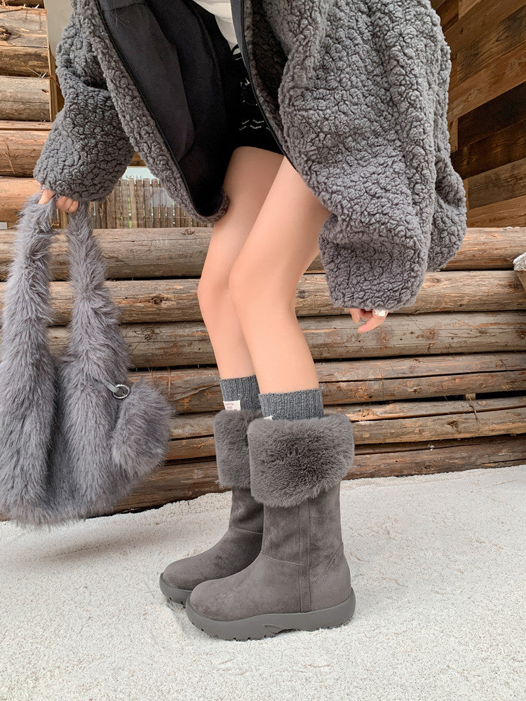 VelourRise Suede Velvet Flats