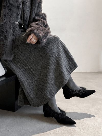 SuedeCloud Plush Heeled Flats