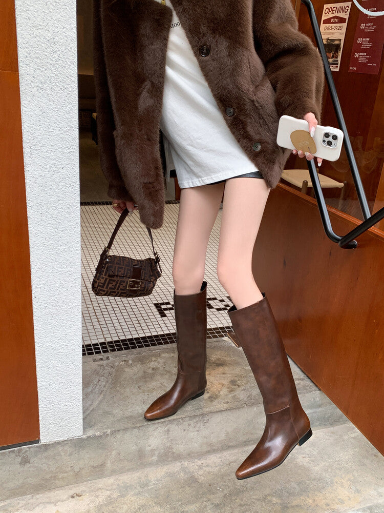 Handcrafted Cowhide Ankle Boots