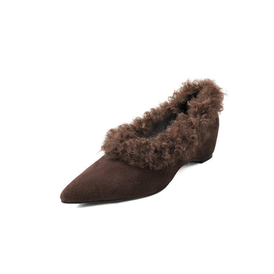 SuedeCloud Plush Heeled Flats